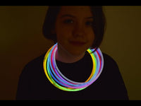 22" Premium Jumbo Assorted Glow Necklaces- 50 per package