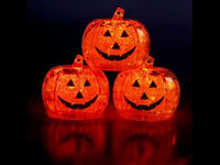 LiteCubes 3 Mode Pumpkin LED Light Up Ice Cube