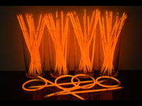 8 inch Premium Orange Glow Stick Bracelets- 100 per package